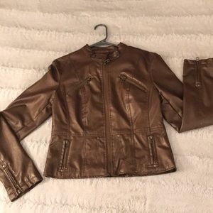 Brown leather jacket